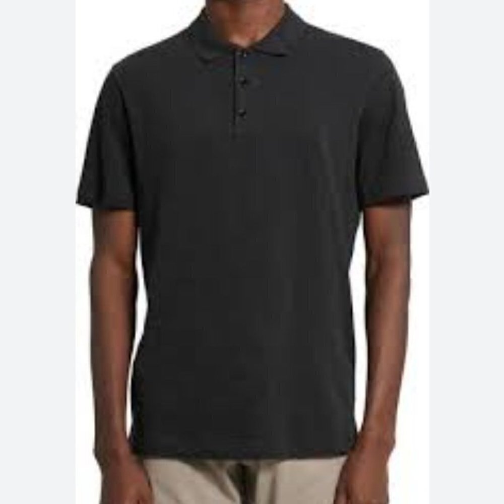 Theory Bron D Charcoal Gray Cotton Polo Shirt Size L